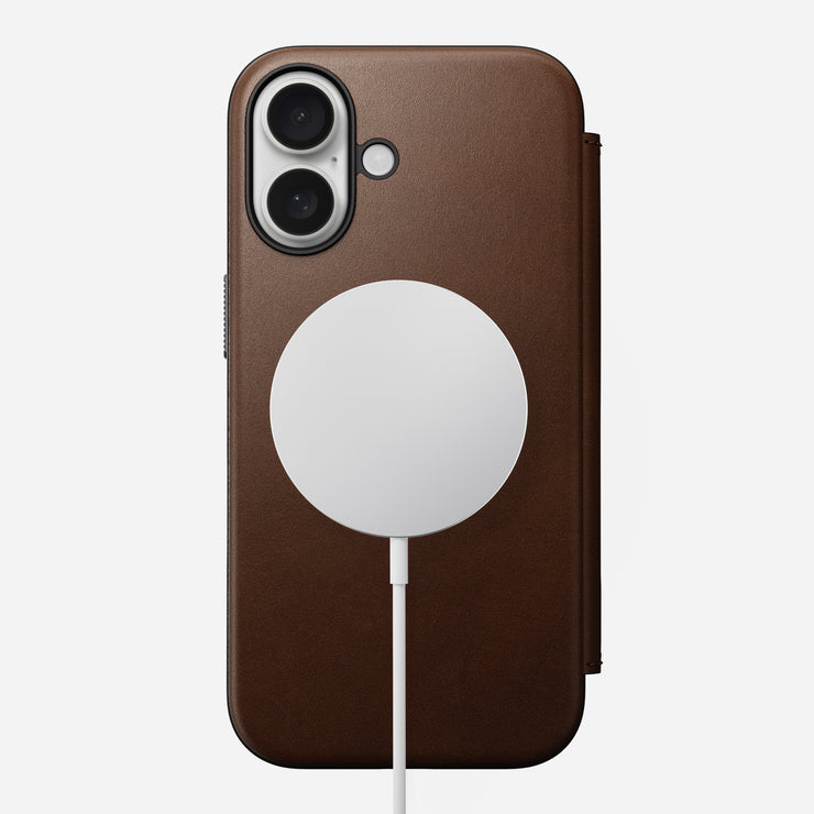 Modern Leather Folio - iPhone 16 | Brown | Nomad Leather