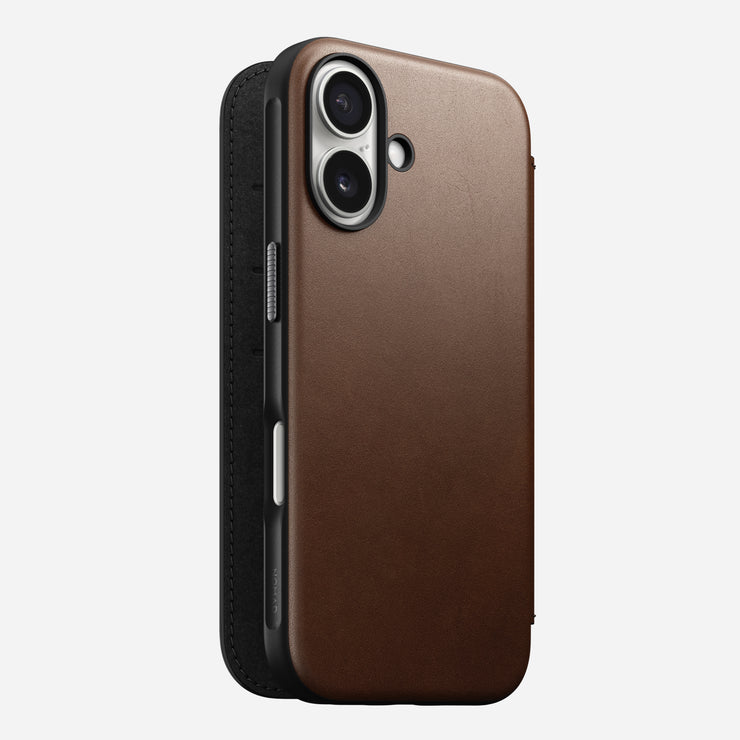 Modern Leather Folio - iPhone 16 | Brown | Nomad Leather