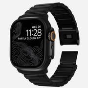  Front view of the 45mm Titanium Band in black, emphasizing its premium materials and modern design