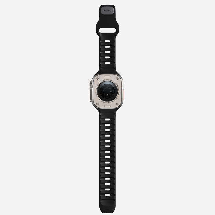 Back view of the Sport Band in Black, emphasizing its design for durability and functionality.