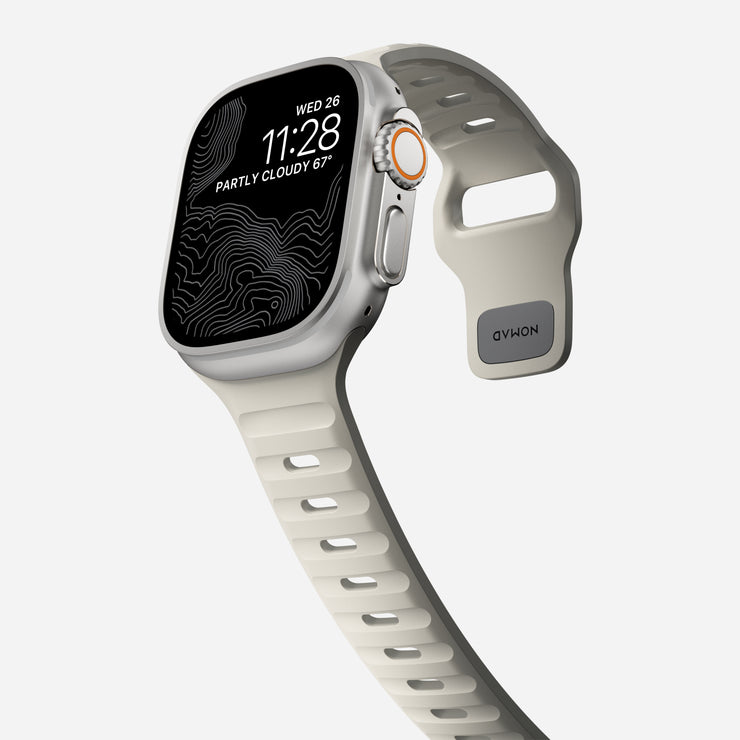 Side view of the 45mm Stone Sport Band, emphasizing the interior ventilation channels for added comfort