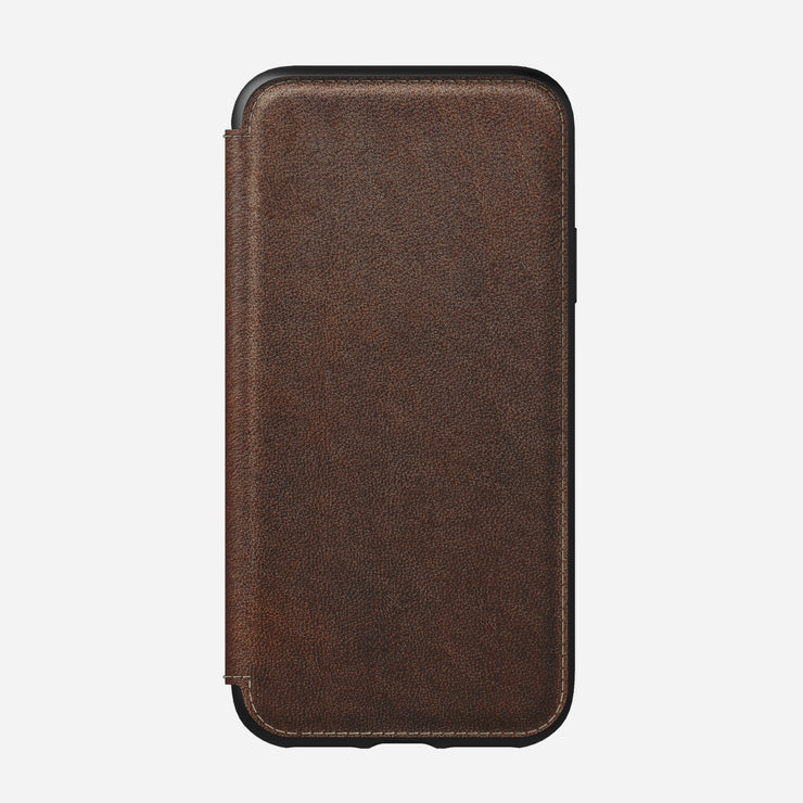 Modern Leather Folio - iPhone XS | Rustic Brown | Horween