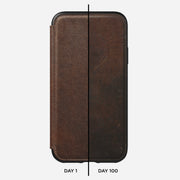 Modern Leather Folio - iPhone XS | Rustic Brown | Horween