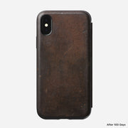 Modern Leather Folio - iPhone XS | Rustic Brown | Horween