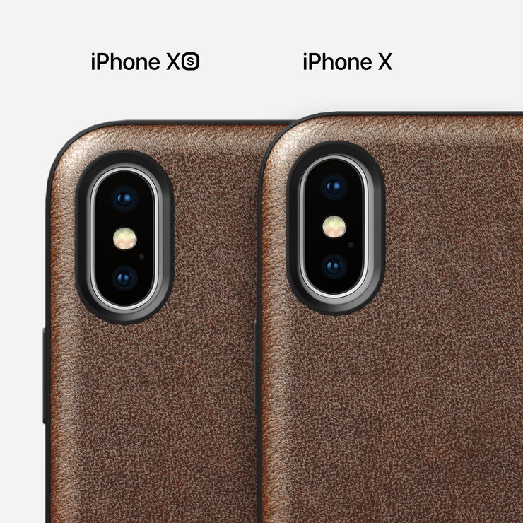 Modern Leather Folio - iPhone XS | Rustic Brown | Horween