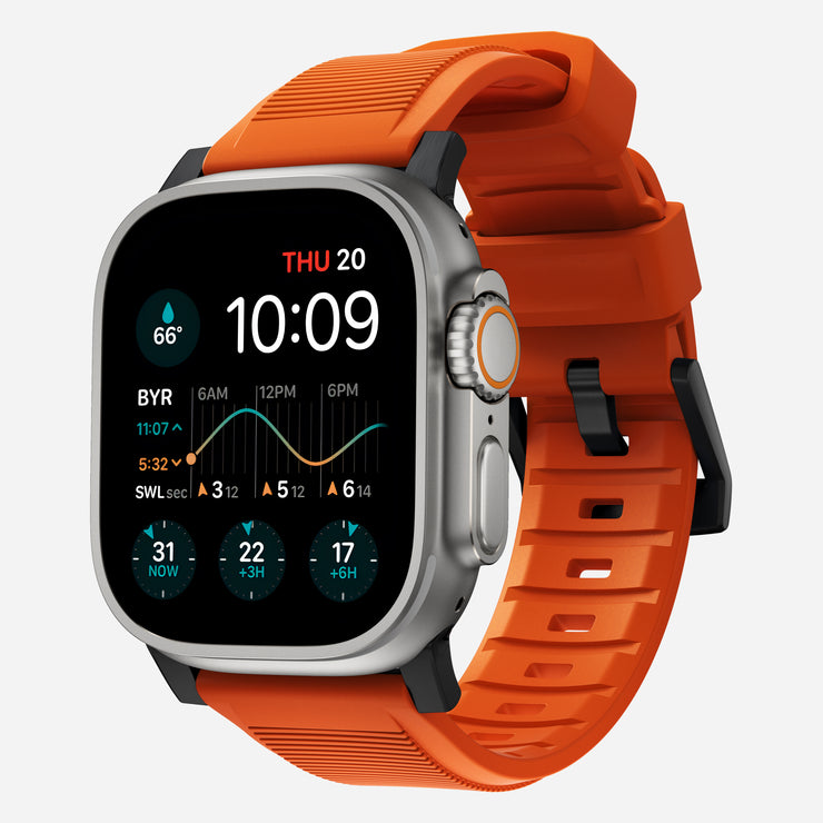 Rugged Band - 46mm/49mm | Black Hardware | Ultra Orange