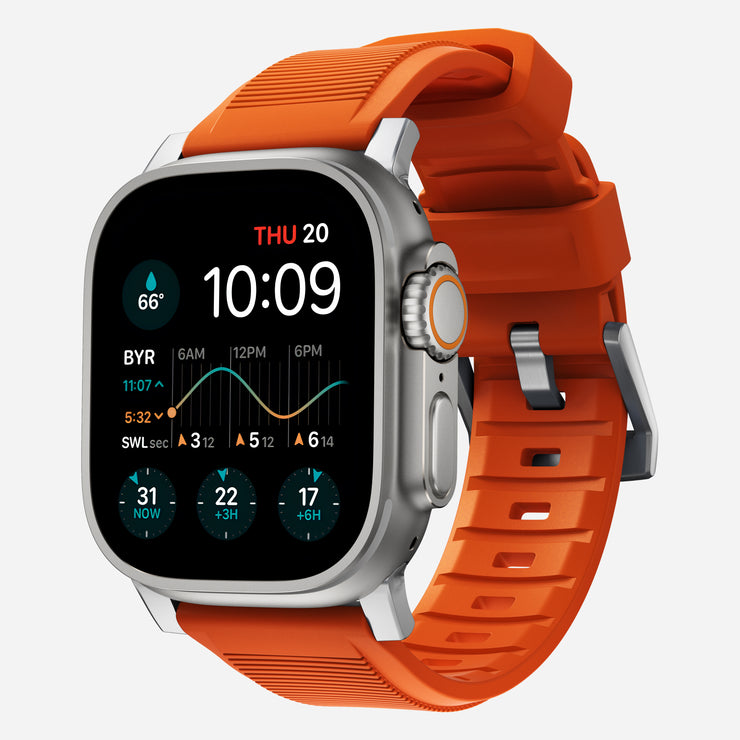 Rugged Band - 46mm/49mm | Silver Hardware | Ultra Orange