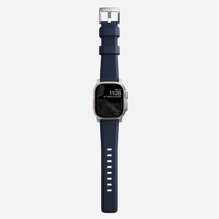 Rugged Band - 46mm/49mm | Atlantic Blue | Silver Hardware