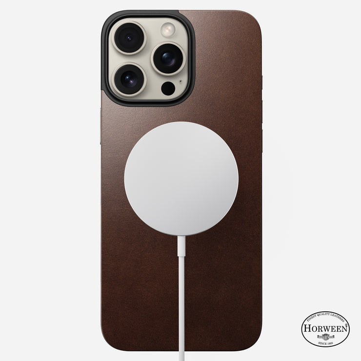 Magnetic Leather Back - iPhone 16 Pro Max | Rustic Brown | Horween | MagSafe