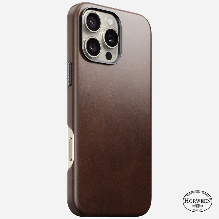 Traditional Leather Case - iPhone 16 Pro Max | Rustic Brown | Horween