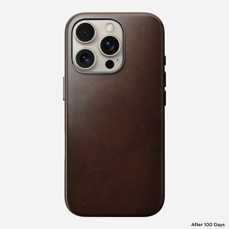 Traditional Leather Case - iPhone 16 Pro | Rustic Brown | Horween