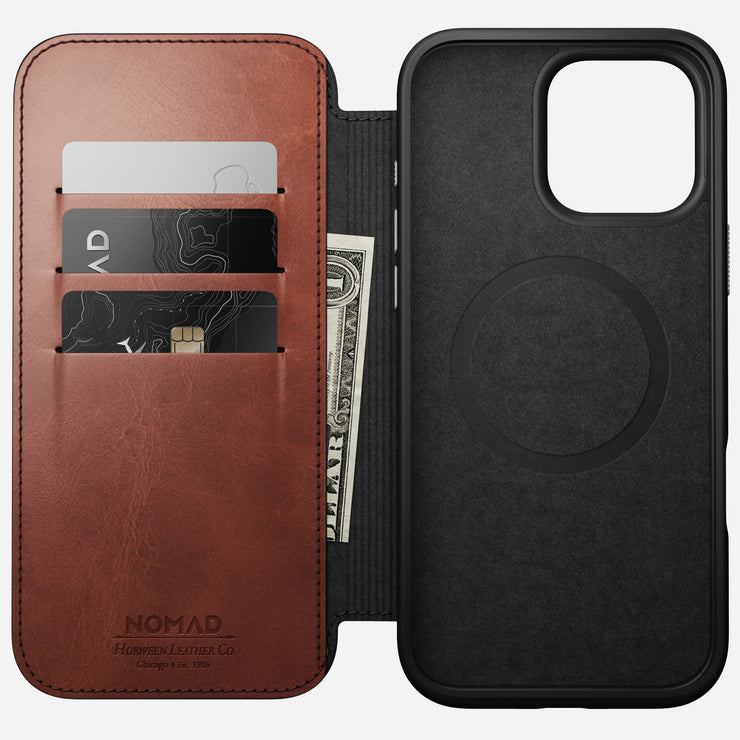 Modern Leather Folio - iPhone 16 Pro Max |  Olde Dublin | Horween