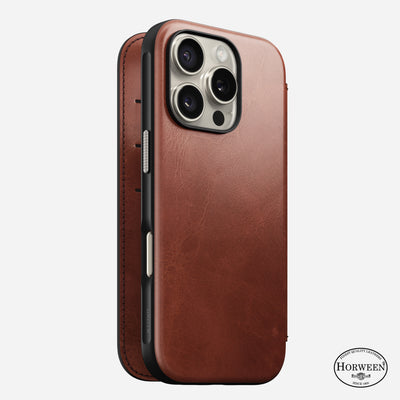 Modern Leather Folio - iPhone 16 Pro |  Olde Dublin | Horween