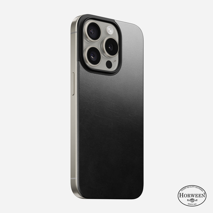 Magnetic Leather Back - iPhone 15 Pro | Black | Horween | MagSafe