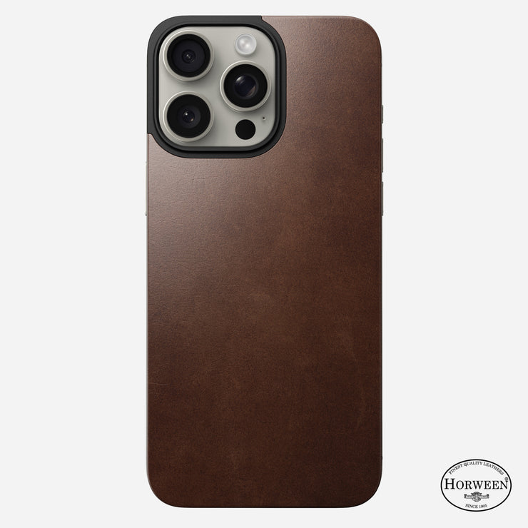 Open Box /// Magnetic Leather Back - iPhone 15 Pro Max | Rustic Brown | Horween | MagSafe