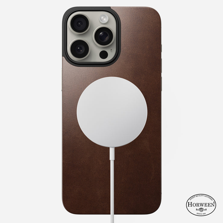 Magnetic Leather Back - iPhone 15 Pro Max | Rustic Brown | Horween | MagSafe