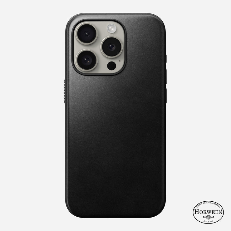 Modern Leather Case - iPhone 15 Pro | Black | Horween