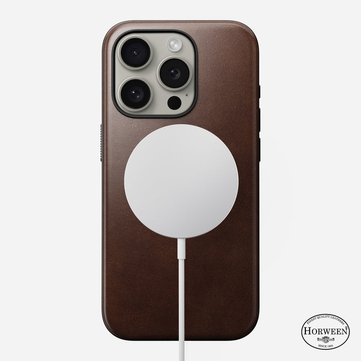 Modern Leather Case - iPhone 15 Pro | Rustic Brown | Horween