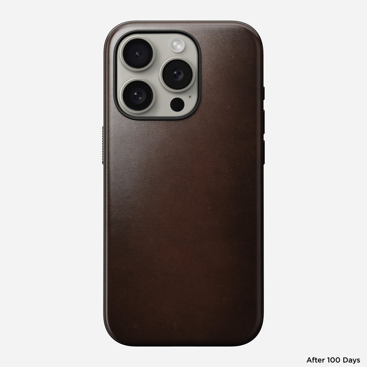 Modern Leather Case - iPhone 15 Pro | Rustic Brown | Horween