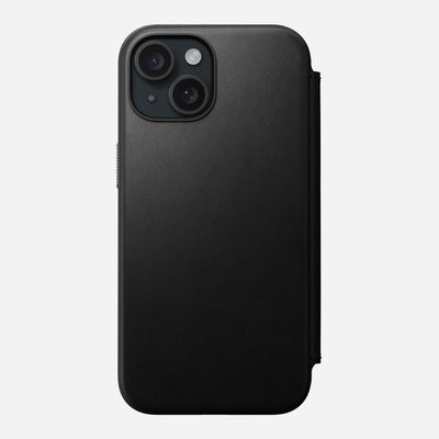 Open Box /// Modern Leather Folio - iPhone 15 | Black | Nomad Leather