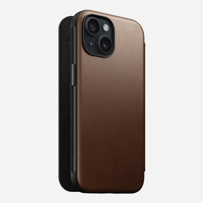 Modern Leather Folio - iPhone 15 | Brown | Nomad Leather