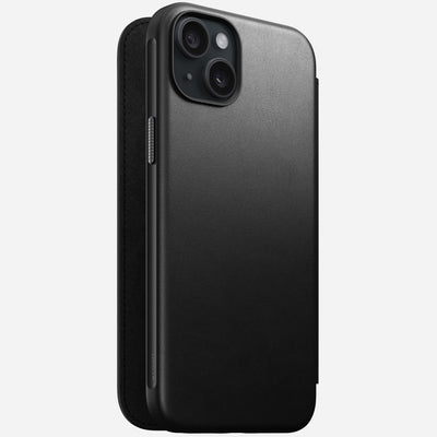 Modern Leather Folio - iPhone 15 Plus | Black | Nomad Leather