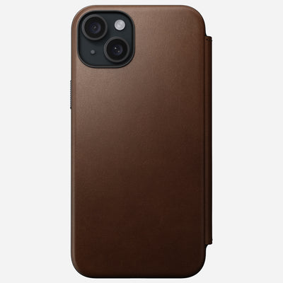Open Box /// Modern Leather Folio - iPhone 15 Plus | Brown | Nomad Leather