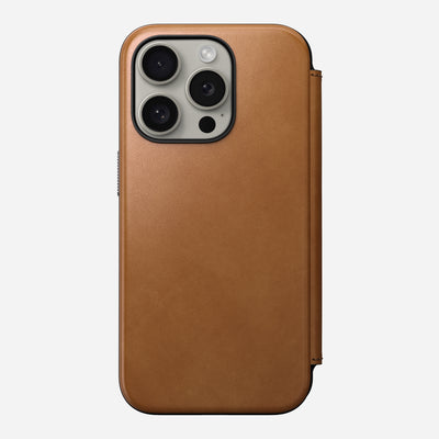 Open Box /// Modern Leather Folio - iPhone 15 Pro | English Tan-C | Nomad Leather