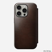 Modern Leather Folio - iPhone 15 Pro | Rustic Brown | Horween