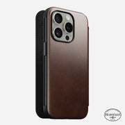 Modern Leather Folio - iPhone 15 Pro | Rustic Brown | Horween