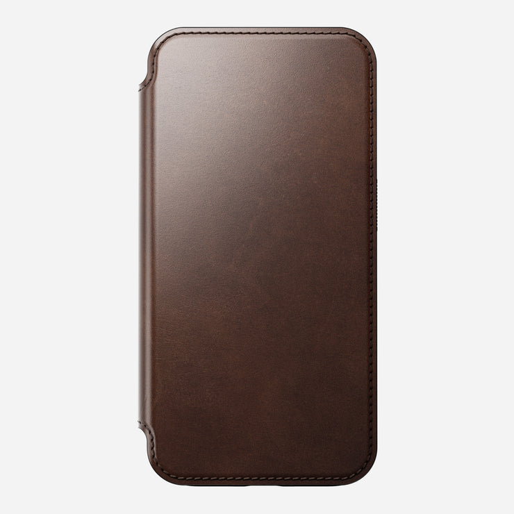 Modern Leather Folio - iPhone 15 Pro | Rustic Brown | Horween