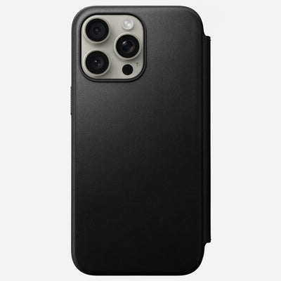 Open Box /// Modern Leather Folio - iPhone 15 Pro Max | Black | Nomad Leather
