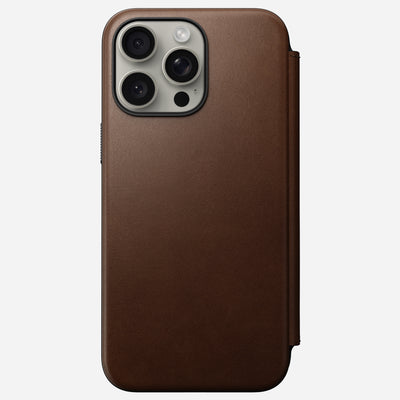 Open Box /// Modern Leather Folio - iPhone 15 Pro Max | Brown | Nomad Leather