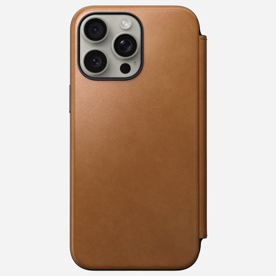 Open Box /// Modern Leather Folio - iPhone 15 Pro Max | English Tan-C | Nomad Leather