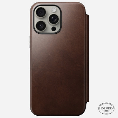 Modern Leather Folio - iPhone 15 Pro Max | Rustic Brown | Horween