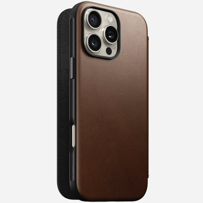 Modern Leather Folio - iPhone 16 Pro Max | Brown | Nomad Leather