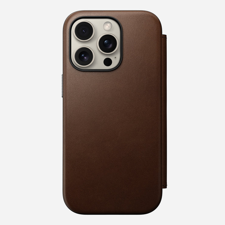 Modern Leather Folio - iPhone 16 Pro | Brown | Nomad Leather