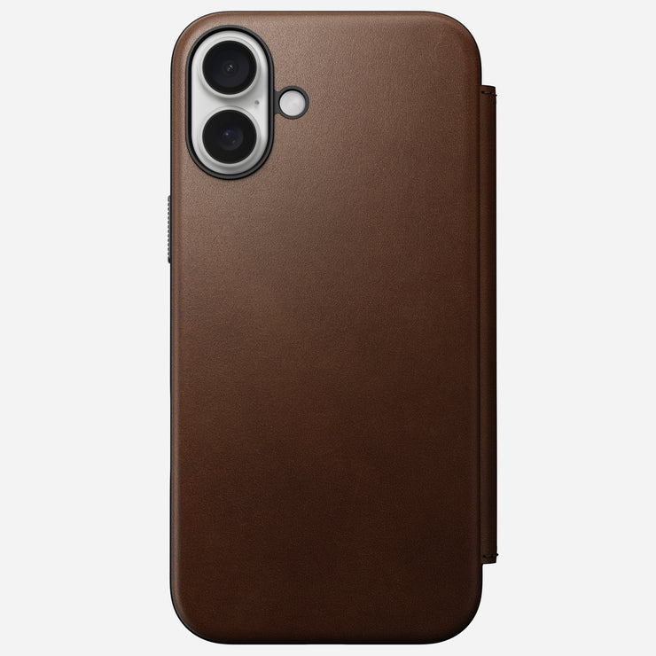 Open Box /// Modern Leather Folio - iPhone 16 Plus | Brown | Nomad Leather