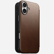 Modern Leather Folio - iPhone 16 Plus | Brown | Nomad Leather