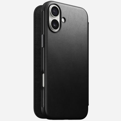 Modern Leather Folio - iPhone 16 Plus | Black | Nomad Leather