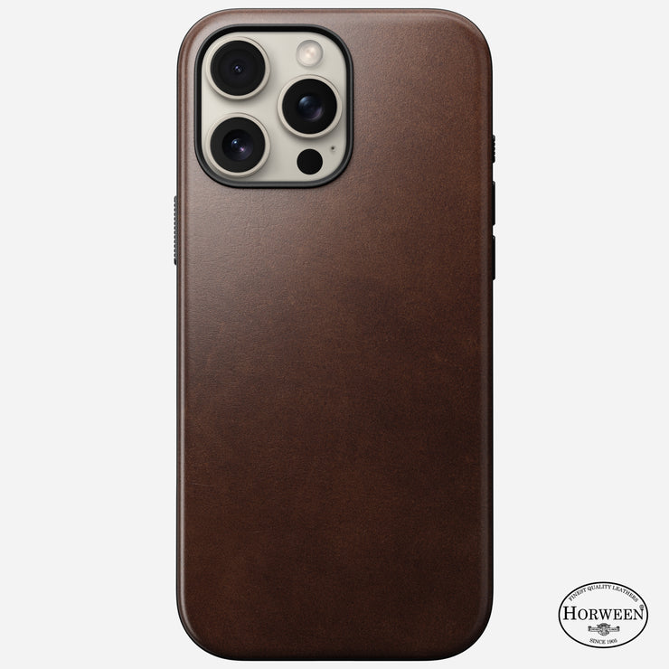 Modern Leather Case - iPhone 16 Pro Max | Rustic Brown | Horween