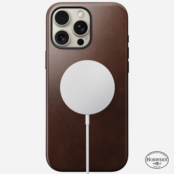 Modern Leather Case - iPhone 16 Pro Max | Rustic Brown | Horween