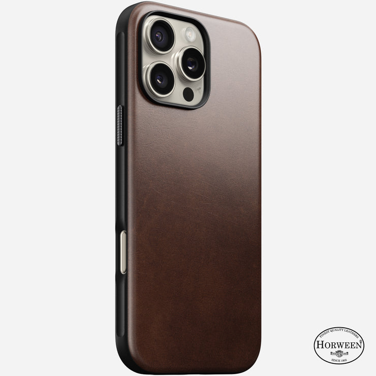 Modern Leather Case - iPhone 16 Pro Max | Rustic Brown | Horween