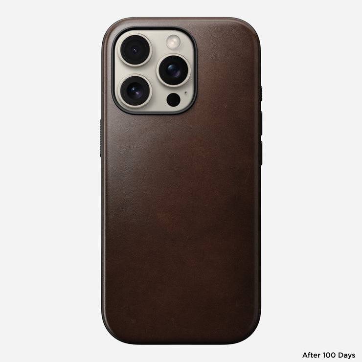 Modern Leather Case - iPhone 16 Pro | Rustic Brown | Horween