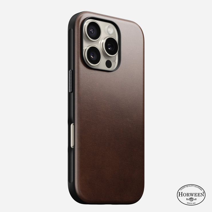 Modern Leather Case - iPhone 16 Pro | Rustic Brown | Horween