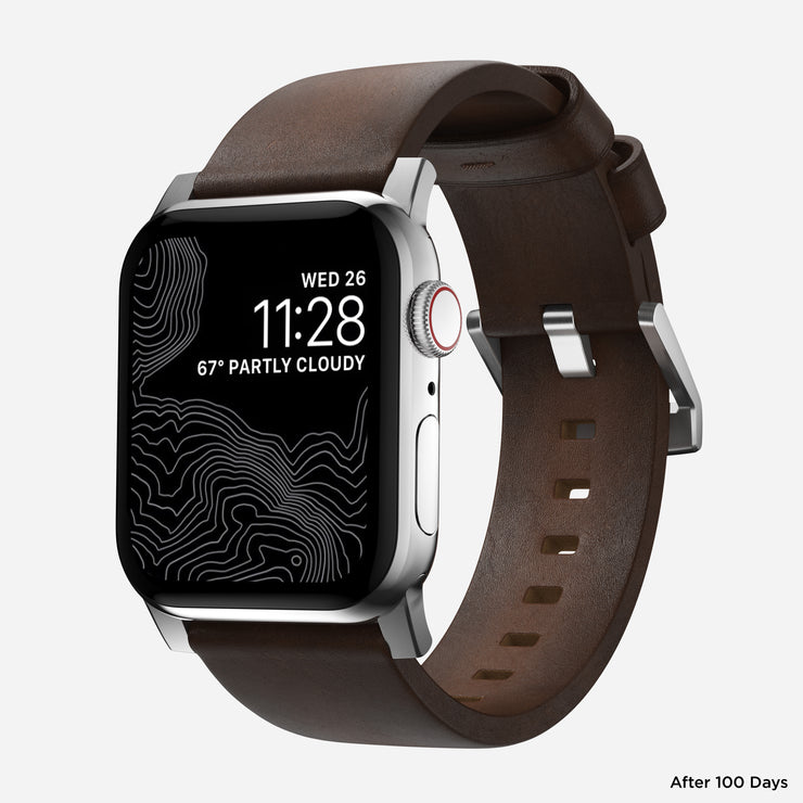 Modern Band - 46mm/49mm | Silver Hardware | Brown | Nomad Leather