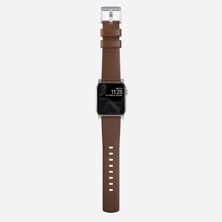 Modern Band - 46mm/49mm | Silver Hardware | Brown | Nomad Leather