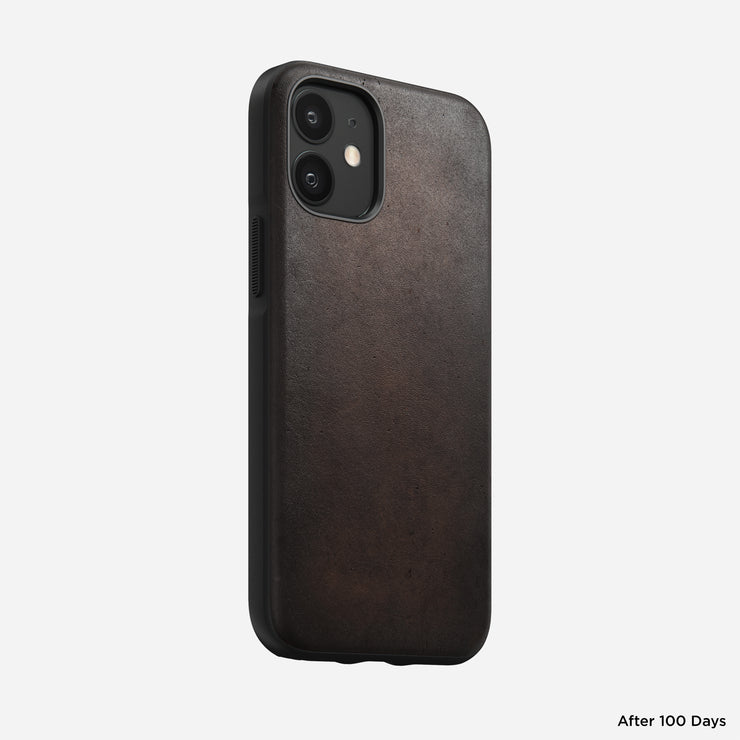 Modern Leather Case - iPhone 12 mini | Rustic Brown | Horween | Non-Magsafe