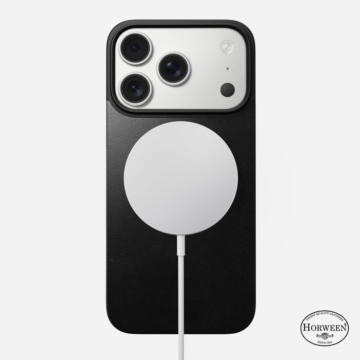 Magnetic Leather Back - iPhone 17 Pro | Black | Horween | MagSafe