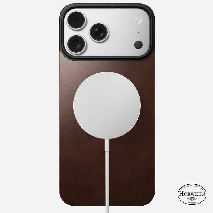Magnetic Leather Back - iPhone 17 Pro Max | Rustic Brown | Horween | MagSafe